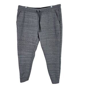 Mens Russell Gray Fusion Knit Jogger Pants Drawstring Polyester Blend Size XL